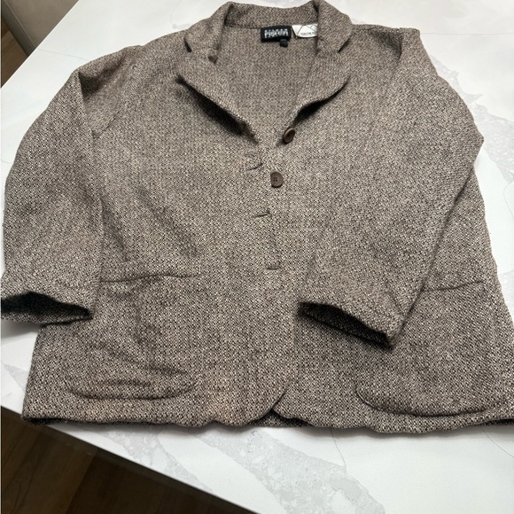 Eileen Fisher New York 100% wool tweed blazer size medium - Picture 9 of 11